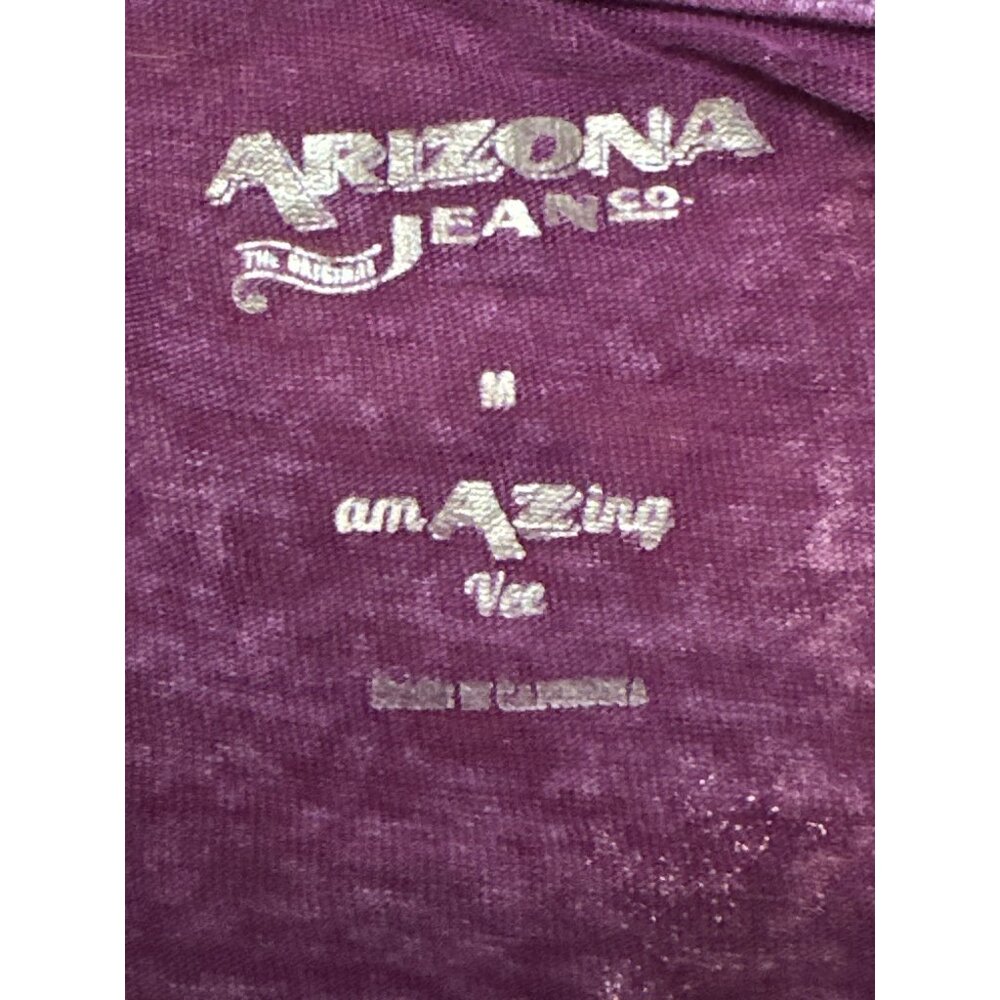 Arizona Jean Company Sheer Lightweight V Neck T Shirt Purple  Size M - Picture 5 of 8